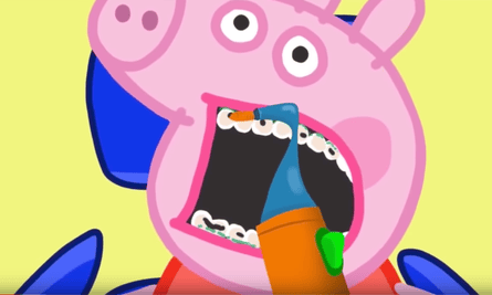 Peppa Pig goes to the dentist in a YouTube parody video that was recommended for children to watch.