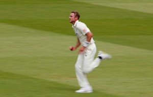 Stuart Broad gets his man and Latham goes for 36.