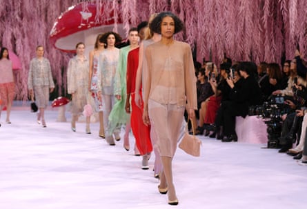 A model leads the way for the final walk-through