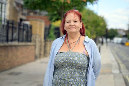 Laura Hyland stands on the pavement of a street in Kentish Town