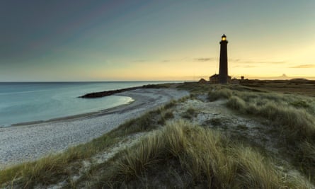 Denmark, Skagen, lighthouse at the beach
