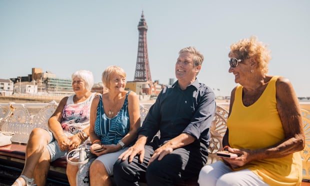 Keir Starmer meeting voters in Blackpool as part of his tour.