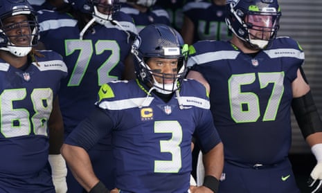 Russell Wilson waits in the tunnel before the Seattle Seahawks’ game against the Dallas Cowboys on Sunday. 