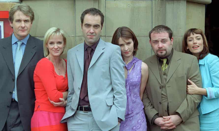 The original cast, with Helen Baxendale third from right.