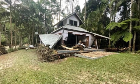 A destroyed house in Wilsons Creek, NSW.