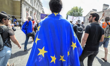 Demonstrators at a pro-EU march in London
