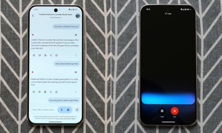 Screenshots showing Google’s Gemini Live experience.