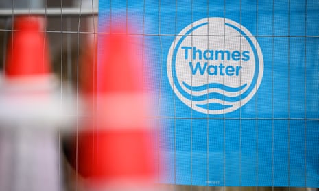 A white Thames Water logo on a blue background
