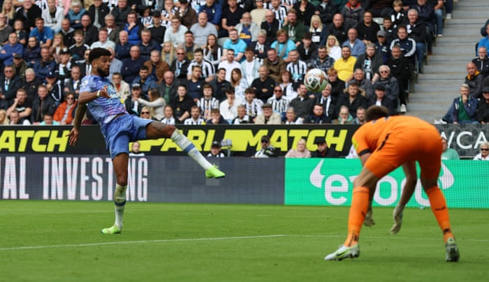 Philip Billing opens the scoring at St James’ Park.