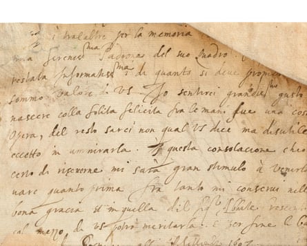 A page of writing in Italian in brown ink