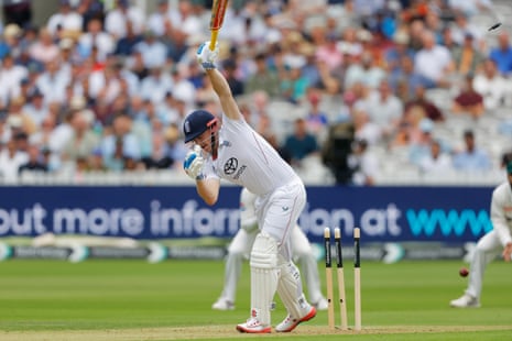 Harry Brook is bowled by Mohammad Ali.