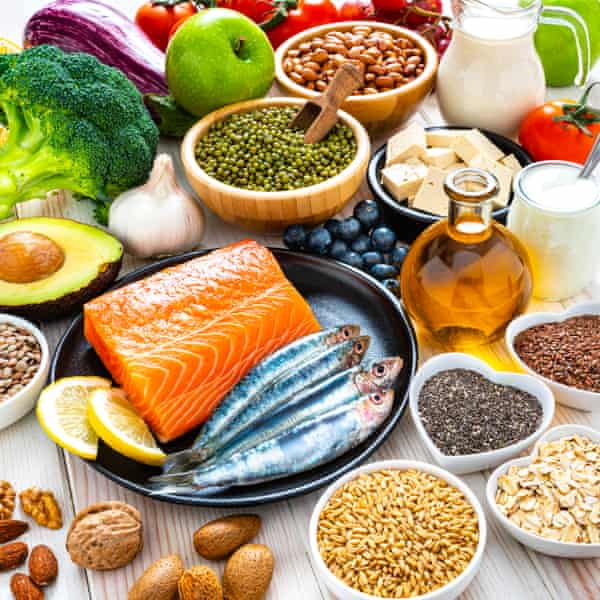 Oily fish, pulses, nuts and vegetables