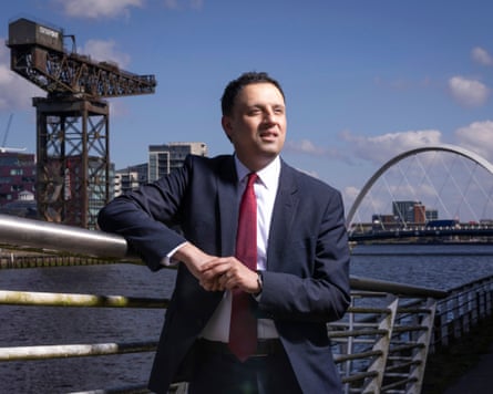 Scottish Labour Leader Anas Sarwar on Bells Bridge on the River Clyde.