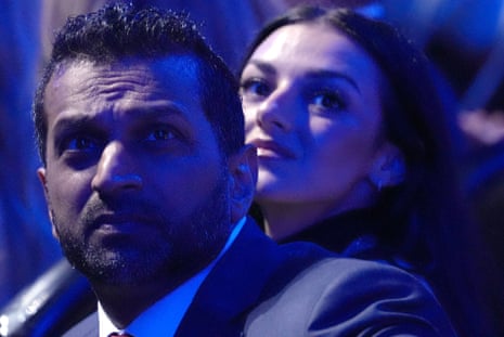 FBI director Kash Patel and his partner, Alexis Wilkins, attended the mixed martial arts fight on the South Lawn of the White House on Sunday.