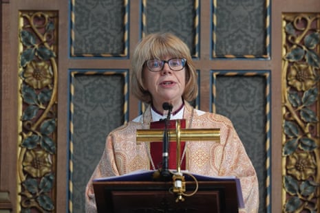 The archbishop of Canterbury Sarah Mullally delivering a sermon at Canterbury Cathedral in Kent.