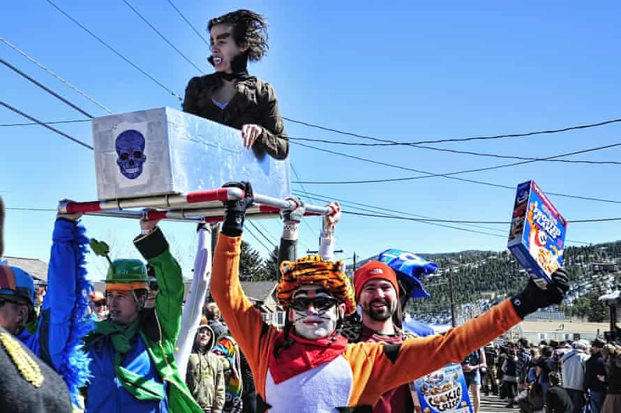 More coffin race contenders at the Frozen Dead Guy Festival, Colorado