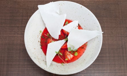 ‘Slivers of meringue’: strawberries and cream.