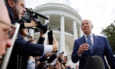 Joe Biden talks to reporters as he departs the White House in June. Political analysts advise against alienating individual members of the media.
