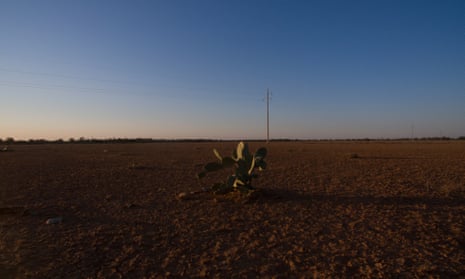 Drought affected pastures near Wyandra, Queensland Australia. 19 August 2018.