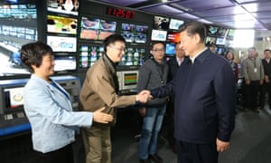Chinese President Xi Jinping meets staff at China Central Television (CCTV) in Beijing where he told editors they must pledge absolute loyalty to the party.