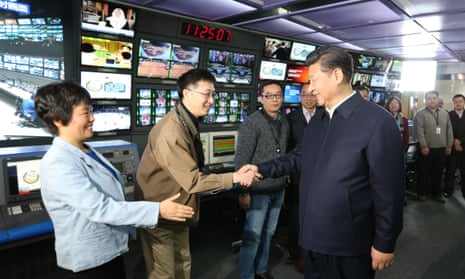 Xi Jinping visiting China Central Television (CCTV) in Beijing on 19 February, where he demanded absolute loyalty from Chinese media.