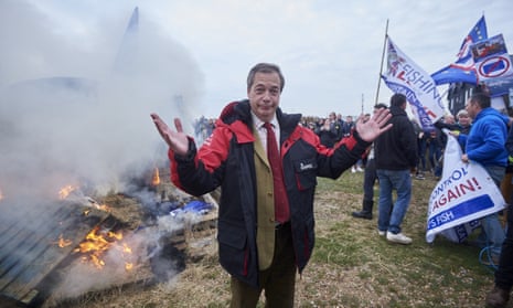 Nigel Farage at a protest in Whitstable organised by pro-Brexit group Fishing For Leave.