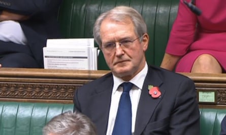 Former cabinet minister Owen Paterson in the House of Commons