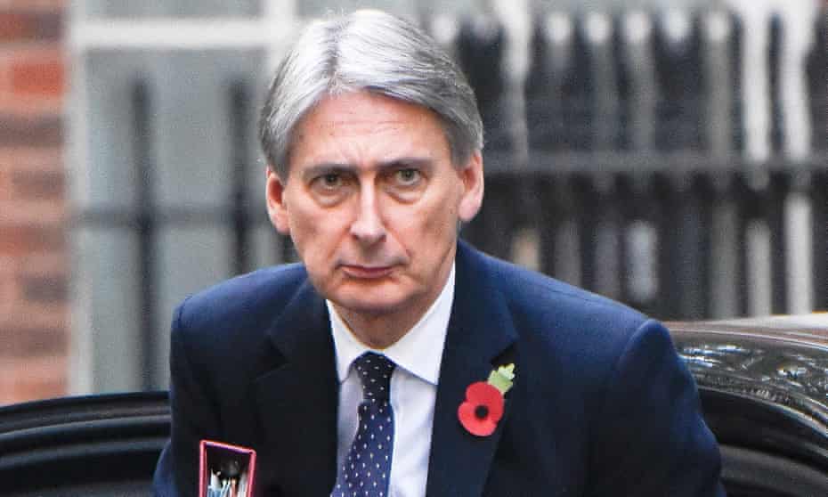 Philip Hammond outside 11 Downing Street this month. 