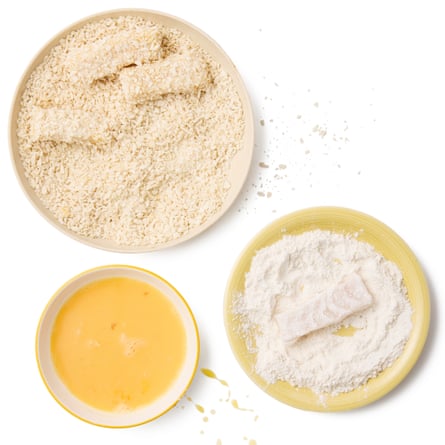 fish dipped successful ovum and rolled successful breadcrumbs