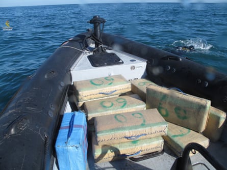 Boxes of hashish on a smuggling boat