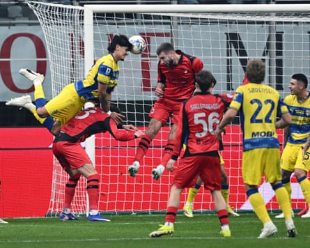 Mariano Troilo gets ahead of the Milan defence to score Parma’s shock winner at San Siro