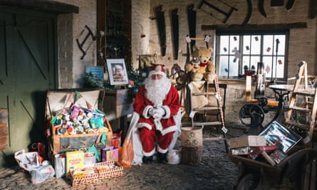 Father Christmas in his grotto at Erddig Hall.
