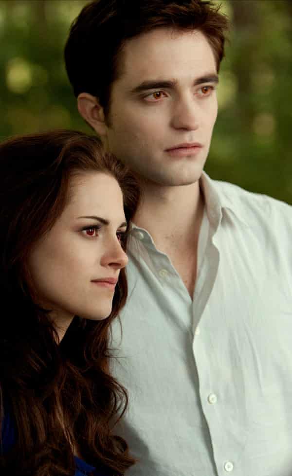 Robert Pattinson with Kristen Stewart in the Twilight Saga in 2012.