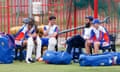 England Media Access<br>CENTURION, SOUTH AFRICA - JANUARY 21:  Alastair Cook, Alex Hales, Moeen Ali and Gary Balance of England chat during England media acces at SuperSport Park on January 21, 2016 in Centurion, South Africa.  (Photo by Julian Finney/Getty Images)