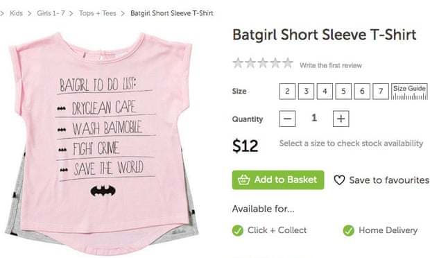 The Batgirl T-shirt for sale on Target Australia’s website