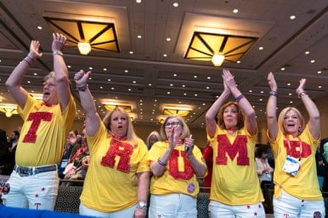 Supporters of Republican presidential candidate former President Donald Trump cheer after the national anthem during the Conservative Political Action Conference, CPAC 2024, at the National Harbor in Oxon Hill, Md., Saturday, Feb. 24, 2024.