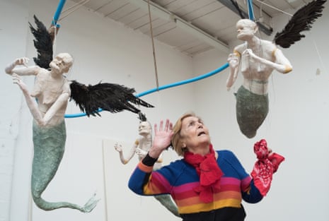 ‘I’ve been depressed so often’ … Paula Rego with her Flying Mermaids.