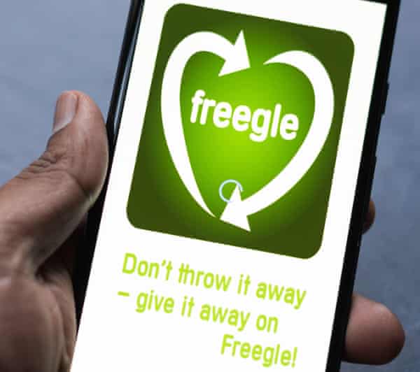 Freegle, a UK free recycling organisation smartphone app to help people recycle and reuse to reduce landfill