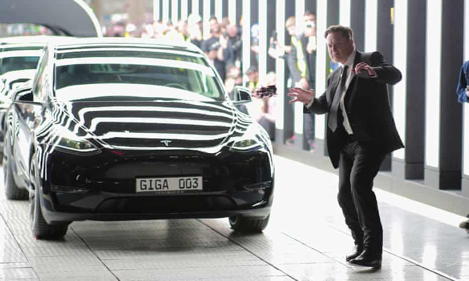Elon Musk attends the opening of a Tesla factory in Gruenheide, Germany, in March 2022.