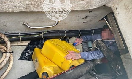 Northern Territory police arrested a 32-year-old man, reportedly Mark Horne, as a yacht attempted to sail out of Darwin on Wednesday afternoon