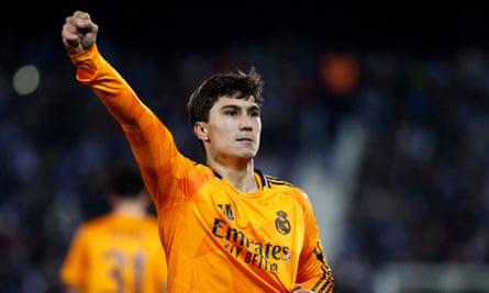 Real Madrid youngster Gonzalo García takes the acclaim after his late winner.