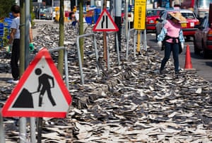 Shark fins drying in the Sheung Wan district of Hong Kong