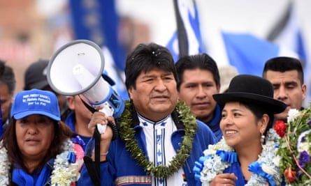 Evo Morales at a campaign rally in El Alto, on the outskirts of La Paz.