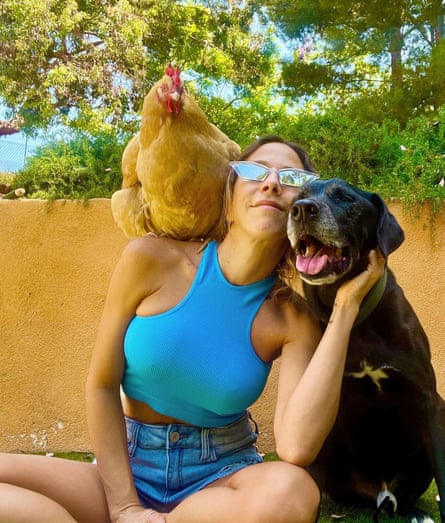 Jessica with Stevie and dog Boomer.