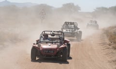 dune buggies dusty road