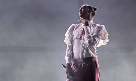 Paul Van Haver AKA Stromae on stage in Paris.