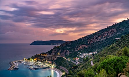 The train line runs just behind the port of Alassio as it nears Ventimiglia.