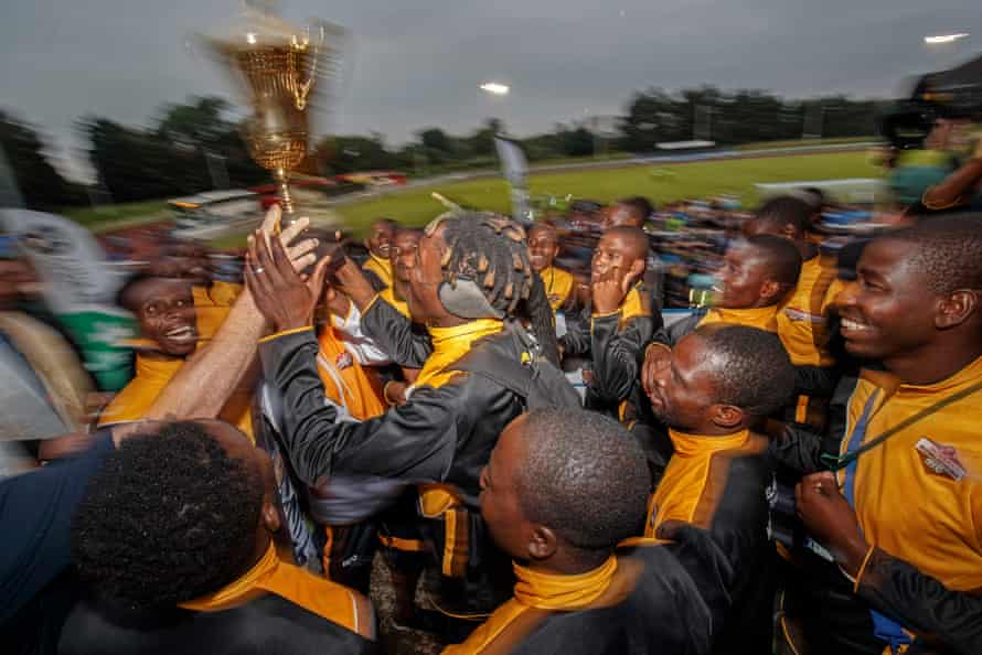 FIFAPRO Tom Jenkins’s best sports photos of 2018 15 Matabeleland players get presented with a trophy for finishing 13th in their first tournament after the Northern Cyprus v Karpatalya grand final match in the Conifa World Football Cup 2018 at Queen Elizabeth 2nd Stadium in Enfield on June 9th 2018 in London (Photo by Tom Jenkins) PIX OF THE YEAR