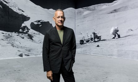 Tom Hanks poses at The Moonwalkers: A Journey With Tom Hanks immersive show, in London.