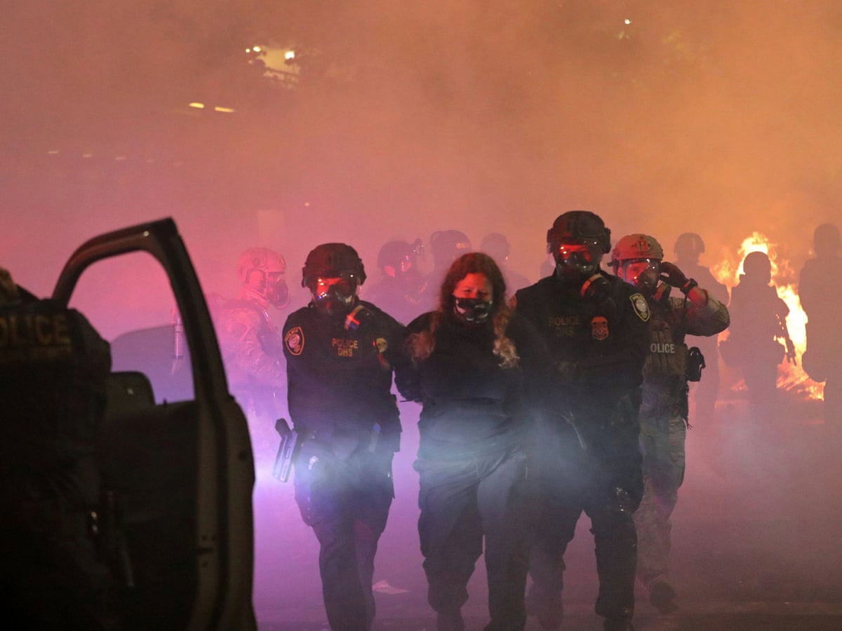 White As Hell Portland Protesters Face Off With Trump But Are They Eclipsing Black Lives Matter Us News The Guardian